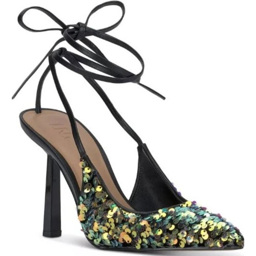 INC International Concepts Sandaze  Sequined Ankle Tie Pumps  Size 8 NWT